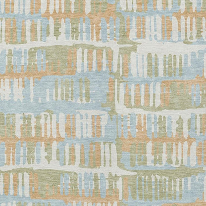 3' X 5' Sky Blue And Beige Abstract Washable Indoor Outdoor Area Rug HomeRoots