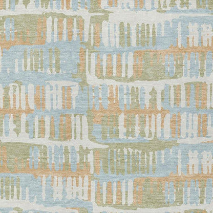 3' X 5' Sky Blue And Beige Abstract Washable Indoor Outdoor Area Rug HomeRoots