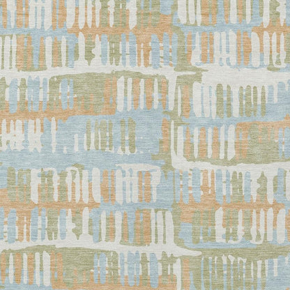 5' X 8' Sky Blue And Beige Abstract Washable Indoor Outdoor Area Rug HomeRoots