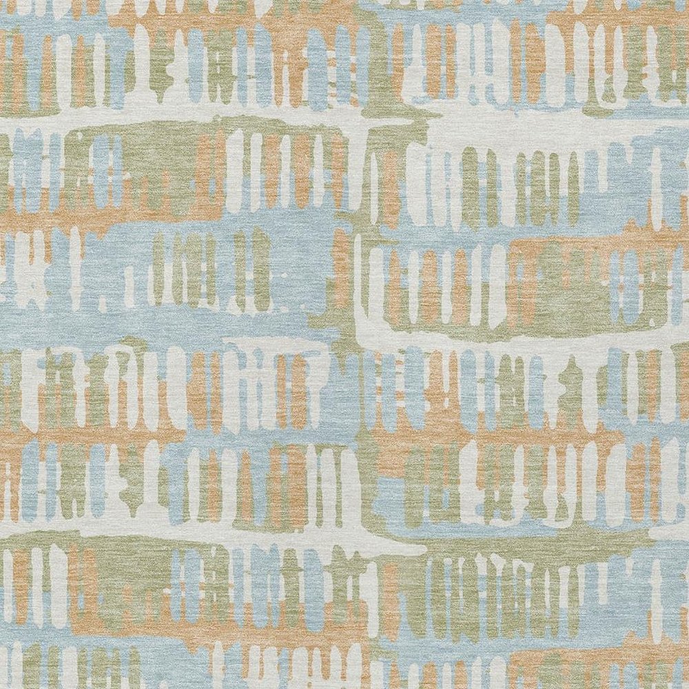 5' X 8' Sky Blue And Beige Abstract Washable Indoor Outdoor Area Rug HomeRoots
