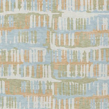 10' X 14' Sky Blue And Beige Abstract Washable Indoor Outdoor Area Rug HomeRoots