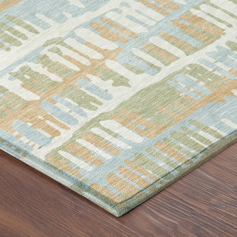 10' X 14' Sky Blue And Beige Abstract Washable Indoor Outdoor Area Rug HomeRoots