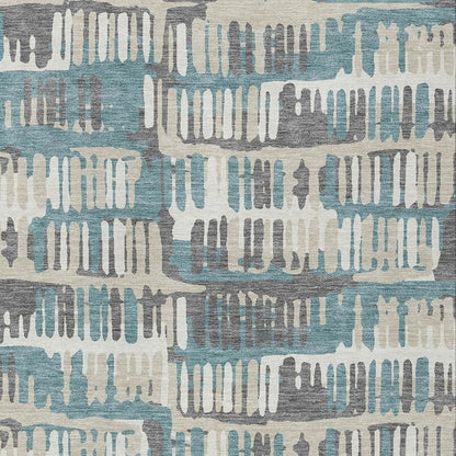 10' X 14' Teal Blue And Brown Abstract Washable Indoor Outdoor Area Rug HomeRoots