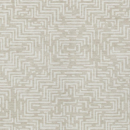 5' X 8' Beige And Blue Geometric Washable Indoor Outdoor Area Rug