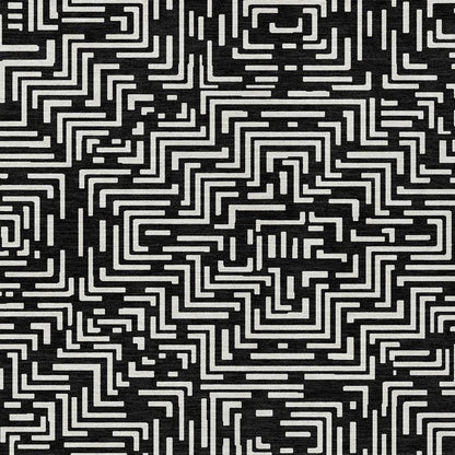10' X 14' Black And Silver Geometric Washable Indoor Outdoor Area Rug HomeRoots