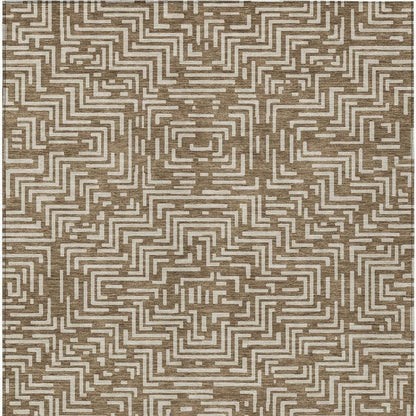 5' X 8' Brown And Gray Geometric Washable Indoor Outdoor Area Rug HomeRoots