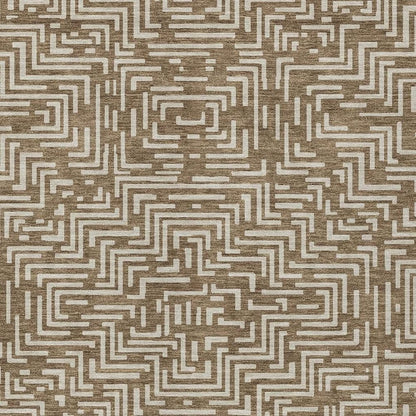 8' X 10' Brown And Gray Geometric Washable Indoor Outdoor Area Rug HomeRoots