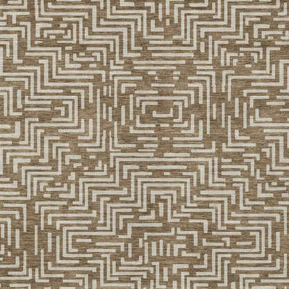 8' X 10' Brown And Gray Geometric Washable Indoor Outdoor Area Rug HomeRoots