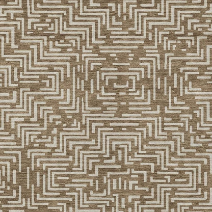 9' X 12' Brown And Gray Geometric Washable Indoor Outdoor Area Rug HomeRoots