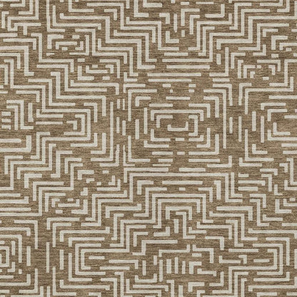 9' X 12' Brown And Gray Geometric Washable Indoor Outdoor Area Rug HomeRoots