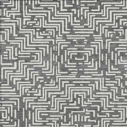 3' X 5' Gray And Brown Geometric Washable Indoor Outdoor Area Rug HomeRoots