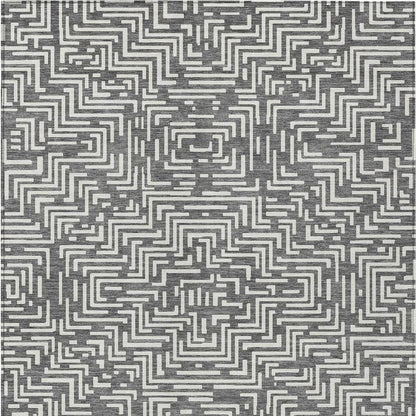 3' X 5' Gray And Brown Geometric Washable Indoor Outdoor Area Rug HomeRoots
