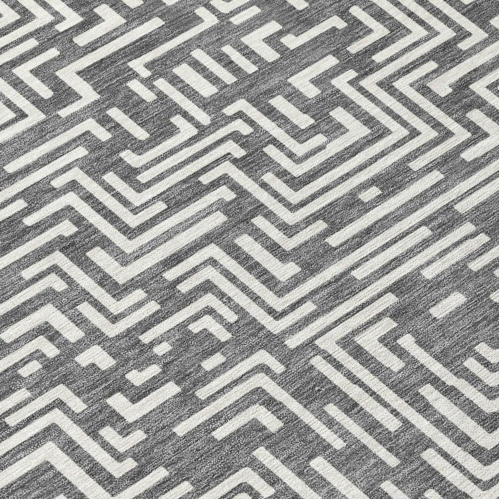 3' X 5' Gray And Brown Geometric Washable Indoor Outdoor Area Rug HomeRoots