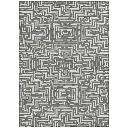 5' X 8' Gray And Brown Geometric Washable Indoor Outdoor Area Rug HomeRoots