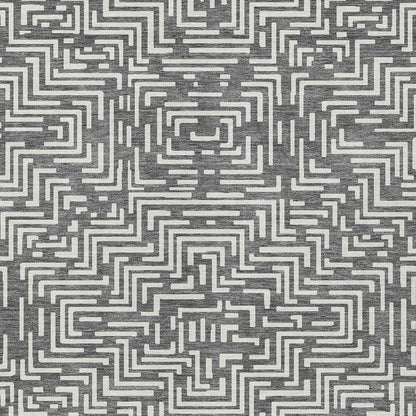 5' X 8' Gray And Brown Geometric Washable Indoor Outdoor Area Rug HomeRoots