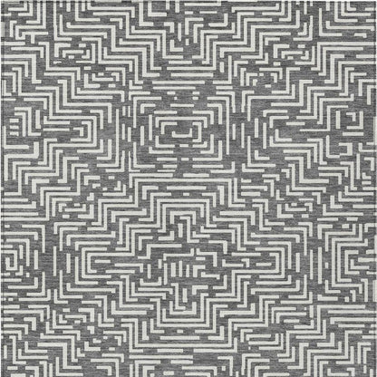 9' X 12' Gray And Brown Geometric Washable Indoor Outdoor Area Rug HomeRoots