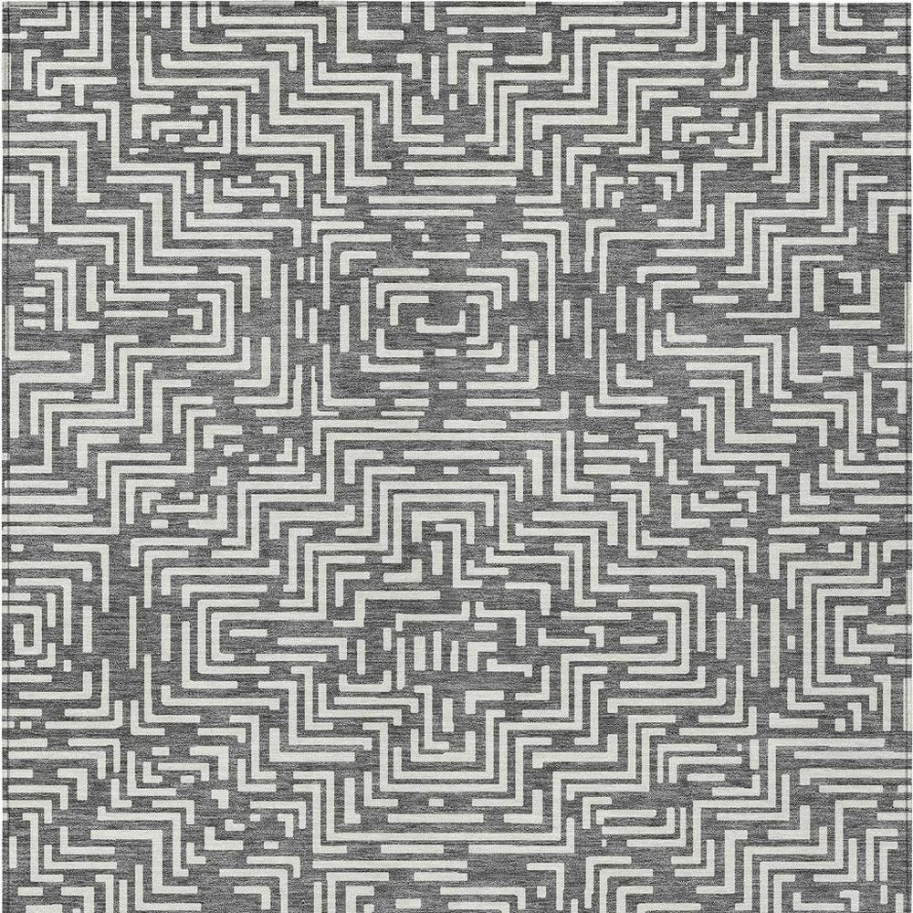 10' X 14' Gray And Brown Geometric Washable Indoor Outdoor Area Rug HomeRoots