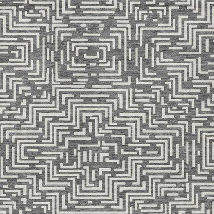10' X 14' Gray And Brown Geometric Washable Indoor Outdoor Area Rug HomeRoots