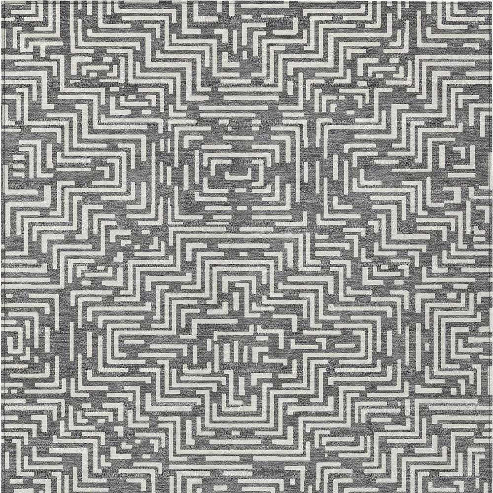 10' X 14' Gray And Brown Geometric Washable Indoor Outdoor Area Rug HomeRoots