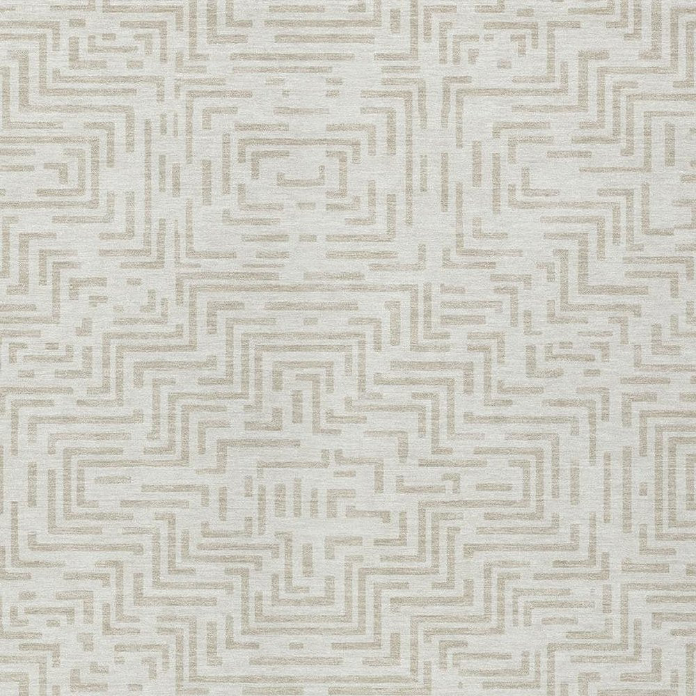 3' X 5' Ivory And Sky Blue Geometric Washable Indoor Outdoor Area Rug HomeRoots