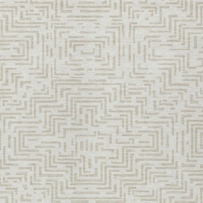 3' X 5' Ivory And Sky Blue Geometric Washable Indoor Outdoor Area Rug