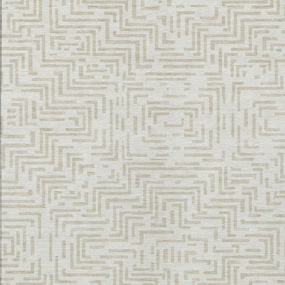 8' X 10' Ivory And Sky Blue Geometric Washable Indoor Outdoor Area Rug HomeRoots