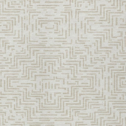 10' X 14' Ivory And Sky Blue Geometric Washable Indoor Outdoor Area Rug HomeRoots