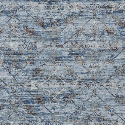8' X 10' Sky Blue And Ivory Geometric Washable Indoor Outdoor Area Rug HomeRoots