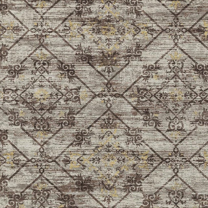 10' X 14' Taupe And Ivory Geometric Washable Indoor Outdoor Area Rug HomeRoots