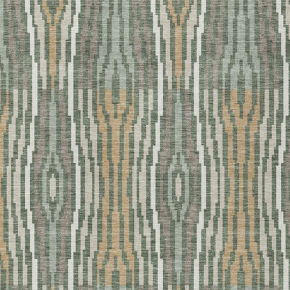3' X 5' Green And Ivory Geometric Washable Indoor Outdoor Area Rug HomeRoots
