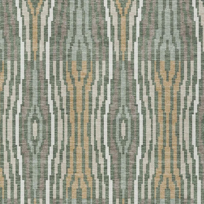 5' X 8' Green And Ivory Abstract Washable Indoor Outdoor Area Rug HomeRoots