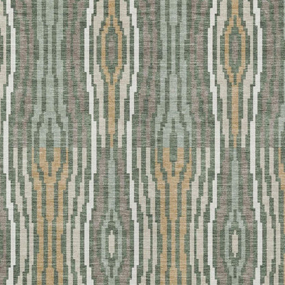 5' X 8' Green And Ivory Abstract Washable Indoor Outdoor Area Rug HomeRoots