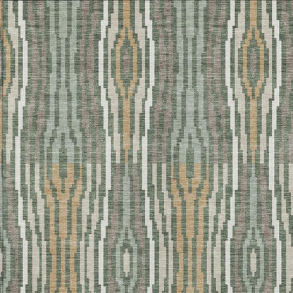 8' X 10' Green And Ivory Abstract Washable Indoor Outdoor Area Rug HomeRoots
