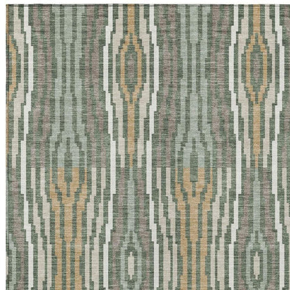 8' X 10' Green And Ivory Abstract Washable Indoor Outdoor Area Rug HomeRoots