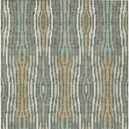 8' X 10' Green And Ivory Abstract Washable Indoor Outdoor Area Rug HomeRoots