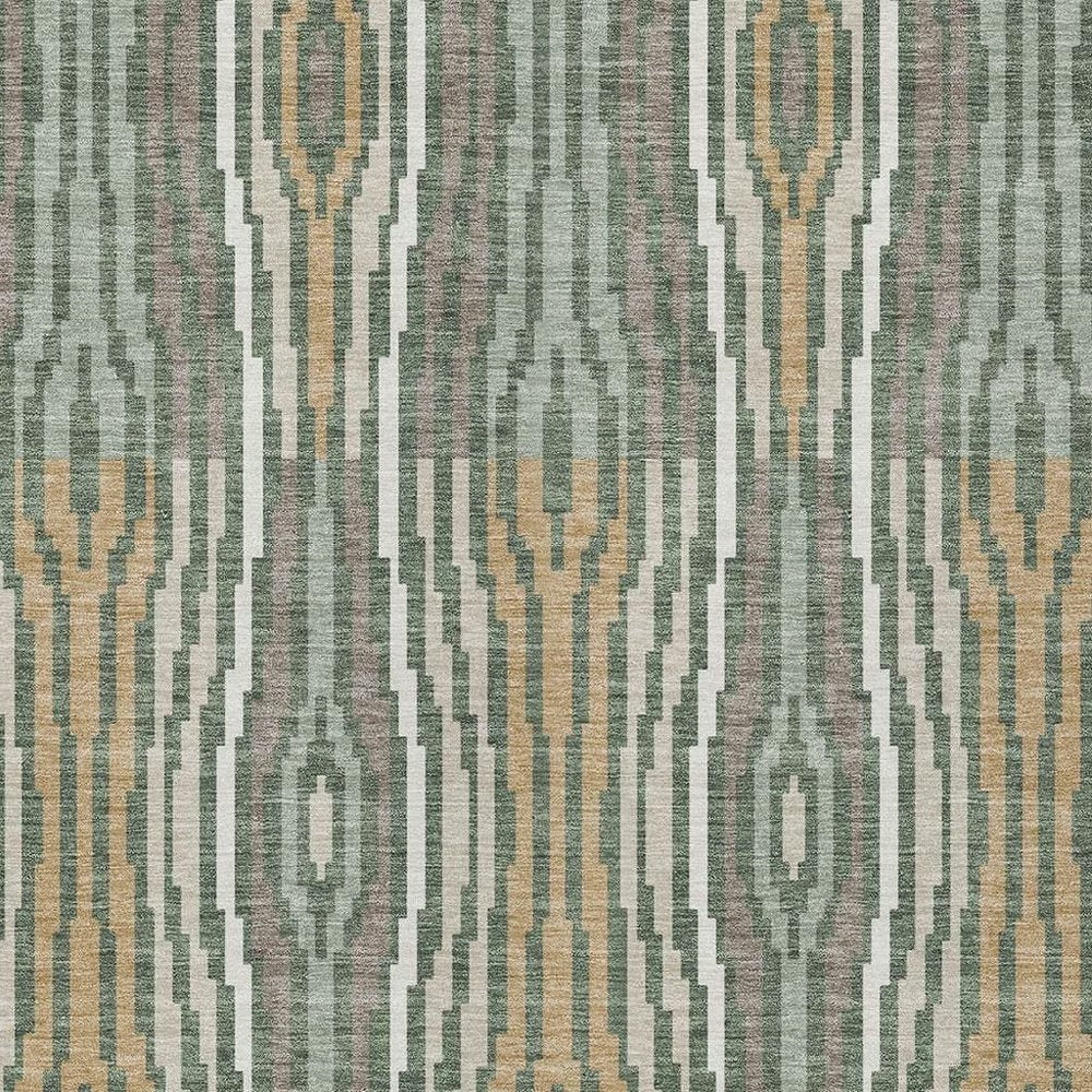 9' X 12' Green And Ivory Abstract Washable Indoor Outdoor Area Rug HomeRoots