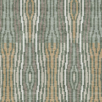 9' X 12' Green And Ivory Abstract Washable Indoor Outdoor Area Rug HomeRoots