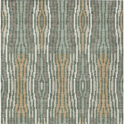 9' X 12' Green And Ivory Abstract Washable Indoor Outdoor Area Rug HomeRoots