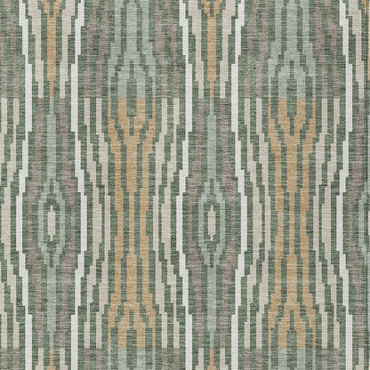 9' X 12' Green And Ivory Abstract Washable Indoor Outdoor Area Rug HomeRoots