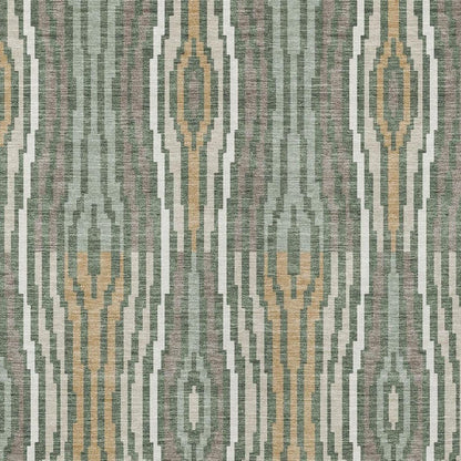 10' X 14' Green And Ivory Abstract Washable Indoor Outdoor Area Rug HomeRoots