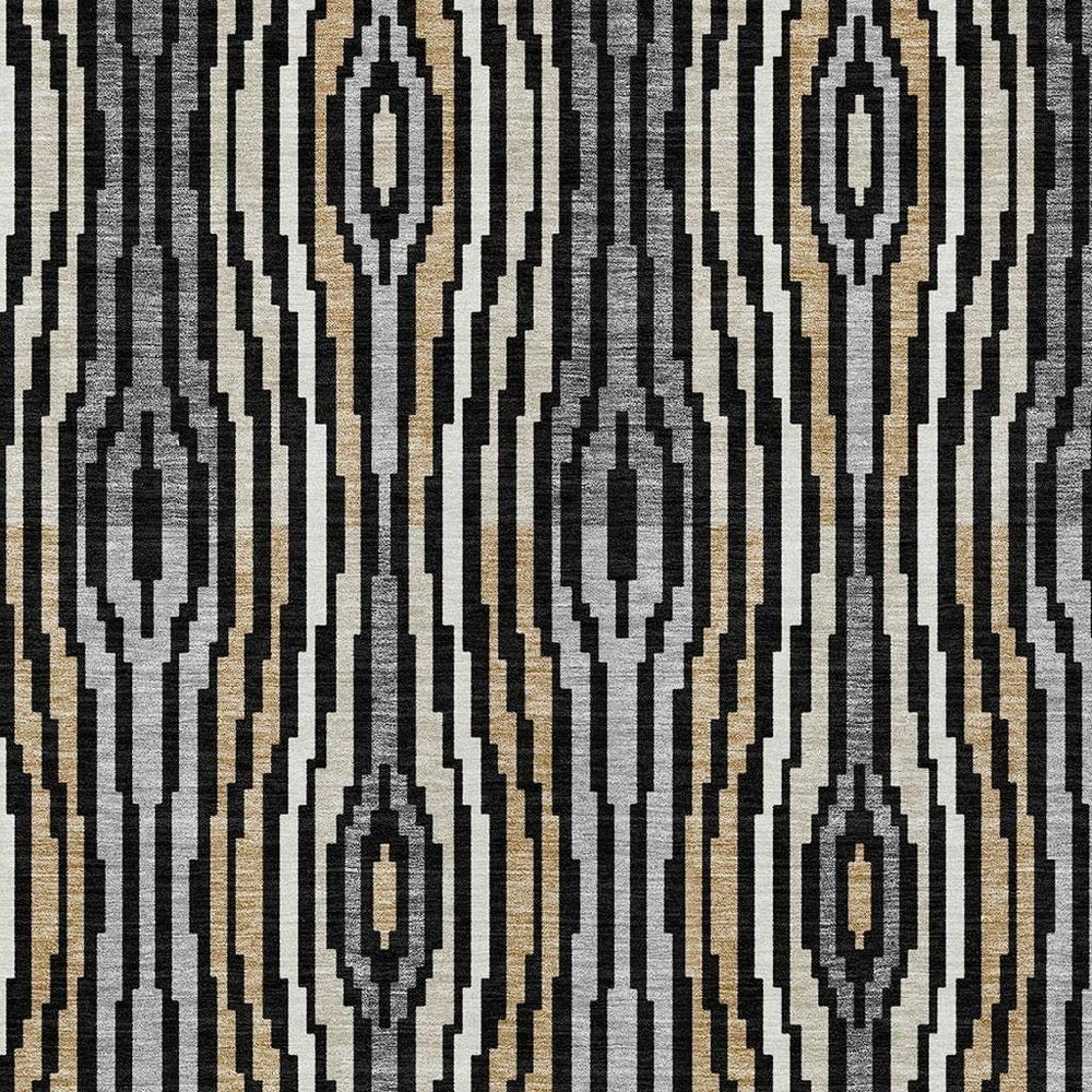 9' X 12' Black And Ivory Abstract Washable Indoor Outdoor Area Rug HomeRoots