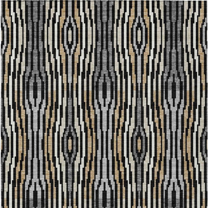 9' X 12' Black And Ivory Abstract Washable Indoor Outdoor Area Rug HomeRoots