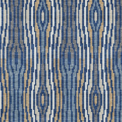 5' X 8' Blue And Denim Blue Abstract Washable Indoor Outdoor Area Rug HomeRoots