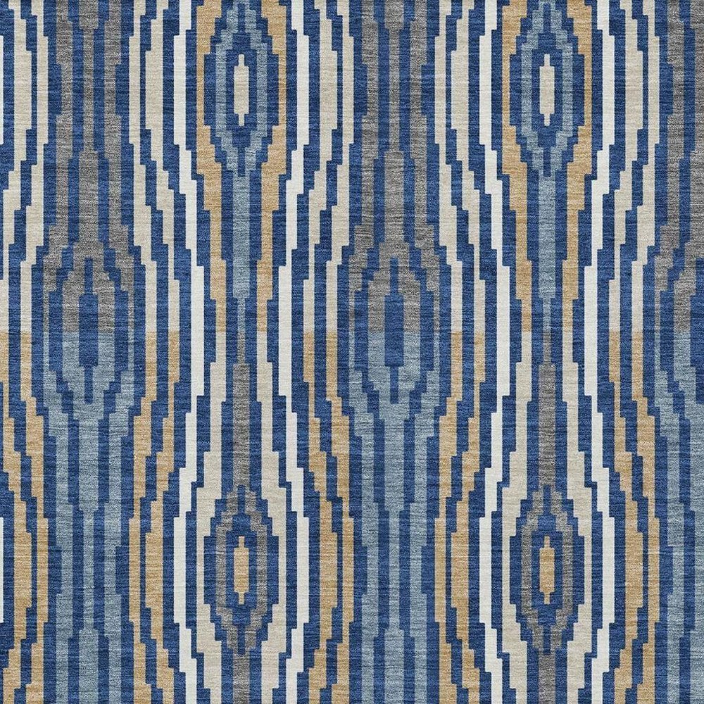 5' X 8' Blue And Denim Blue Abstract Washable Indoor Outdoor Area Rug HomeRoots