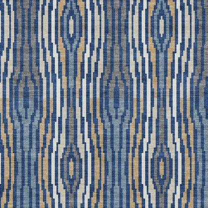 5' X 8' Blue And Denim Blue Abstract Washable Indoor Outdoor Area Rug HomeRoots