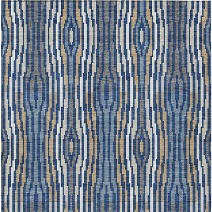 8' X 10' Blue And Denim Blue Abstract Washable Indoor Outdoor Area Rug HomeRoots
