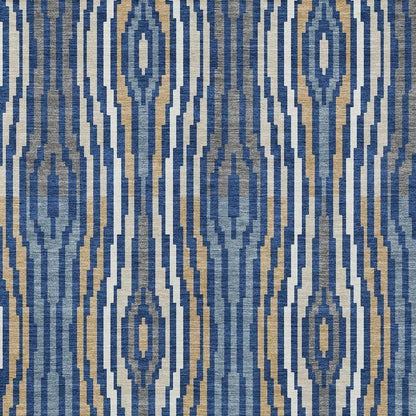 9' X 12' Blue And Denim Blue Abstract Washable Indoor Outdoor Area Rug HomeRoots