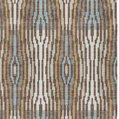 3' X 5' Chocolate And Aqua Abstract Washable Indoor Outdoor Area Rug HomeRoots