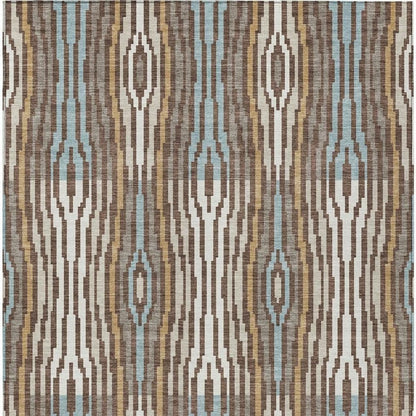 3' X 5' Chocolate And Aqua Abstract Washable Indoor Outdoor Area Rug HomeRoots