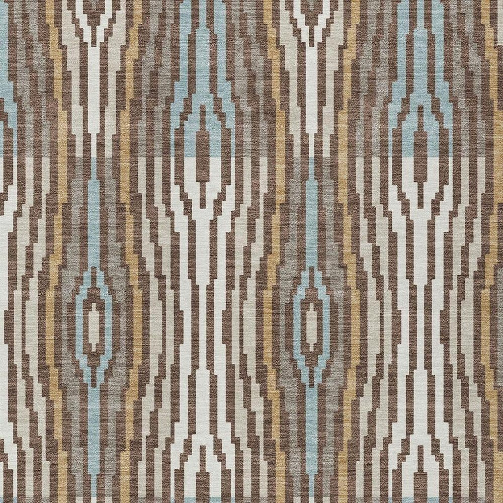 3' X 5' Chocolate And Aqua Abstract Washable Indoor Outdoor Area Rug HomeRoots